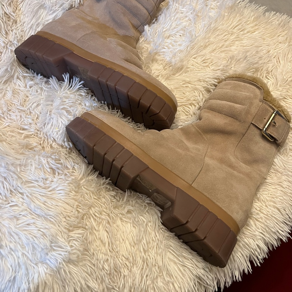 Free People Tan Suede Chunky Boots - Picture 11 of 11
